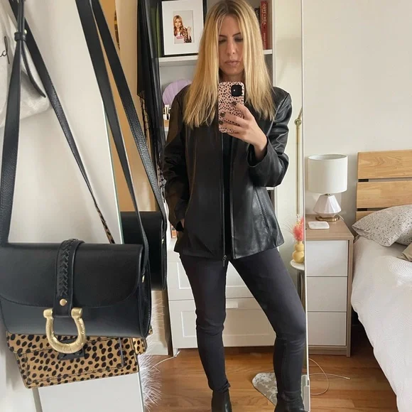 Worthington Black Leather Jacket - Picture 4 of 12